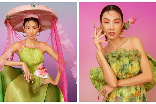 Hoa hậu Thùy Tiên diện yếm đào đội nón quai thao, khoe nét đẹp chuẩn Á Đông trong bộ ảnh đón Tết