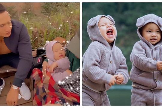 Lần đầu về quê mẹ, cặp sinh đôi của Hà Hồ cưng xỉu: Lisa múa hoa, Leon nhảy nhót rồi bất chấp lăn ra ngủ ngon lành