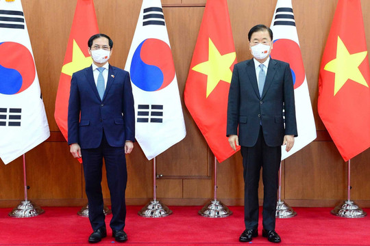Bộ trưởng Ngoại giao Bùi Thanh Sơn hội đàm với Bộ trưởng Ngoại giao Hàn Quốc