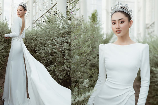 Lương Thùy Linh đội vương miện 3 tỷ, khoe nhan sắc cùng thần thái đỉnh cao trong váy cưới lộng lẫy, đậm chất hoàng gia