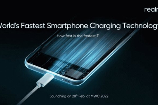 Realme sẽ ra mắt công nghệ sạc nhanh nhất thế giới