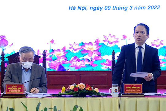 Đoàn khảo sát của Ban Chỉ đạo Đề án Trung ương 6 làm việc với Ban Cán sự đảng TANDTC