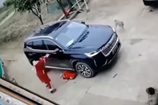 Chứng kiến con bị ô tô cán qua người ngay trước mắt, người mẹ hoảng loạn gào thét
