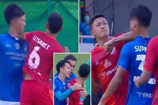 Sốc: Cầu thủ Thái Lan tung cùi chỏ vào mặt đối thủ khiến nạn nhân nhập viện, khâu 24 mũi