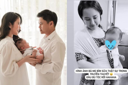 Vợ thiếu gia Phan Thành tung ảnh 'đầu bù tóc rối' khi chăm con nhỏ, nhiều 'mẹ bỉm sữa' đồng cảm
