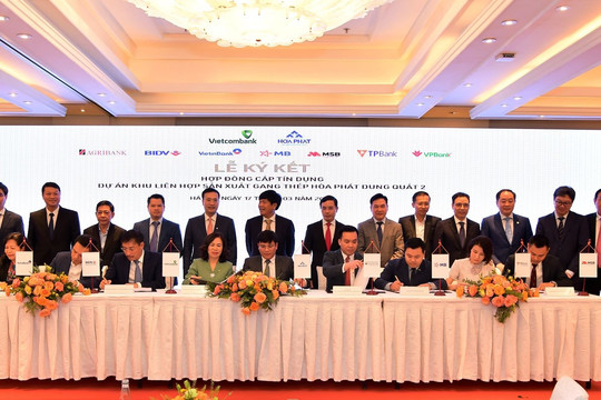 Ký kết Dự án Khu liên hợp sản xuất gang thép Hòa Phát Dung Quất 2 trị giá 35 nghìn tỷ đồng do Vietcombank là ngân hàng đầu mối thu xếp 