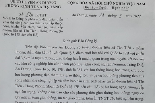 Hải Phòng: Công ty Xây dựng Giao thông Hải Phòng có dấu hiệu gian lận hồ sơ dự thầu
