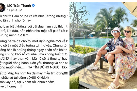 Hậu nhiễm Covid-19, Trấn Thành khẳng định chắc nịch điều này với vợ: 'Ta tìm đúng người vì 6 năm rồi chưa chán'