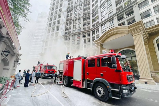 Tập huấn và diễn tập PCCC tại tòa nhà Sunshine Palace 