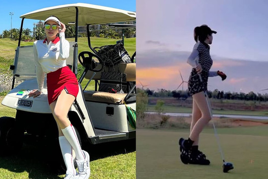 Hot girl Trâm Anh  liên tục check-in ở sân golf, tiết lộ tuần ra sân 4 buổi, anti-fan phán: Có nói chơi vì đam mê cũng chẳng ai tin
