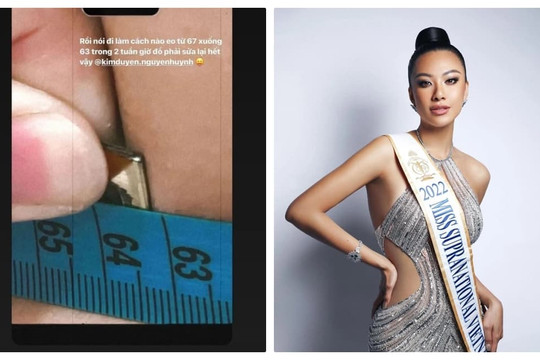 Kim Duyên siết eo cực 'đáng sợ' khiến dân mạng tái mặt khi quyết chinh phục Miss Supranational 2022