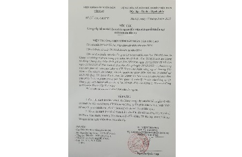 Doanh nghiệp khiếu nại Cục THADS tỉnh An Giang, VKSNDTC yêu cầu cung cấp hồ sơ