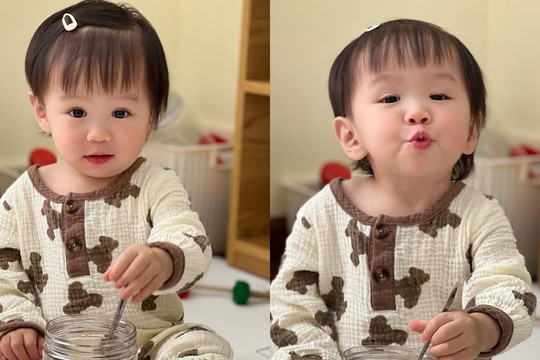 An Nguy hí hửng tung loạt ảnh 'tấu hài' làm mặt xấu của con gái, trông vừa lầy lội vừa cưng hết nấc