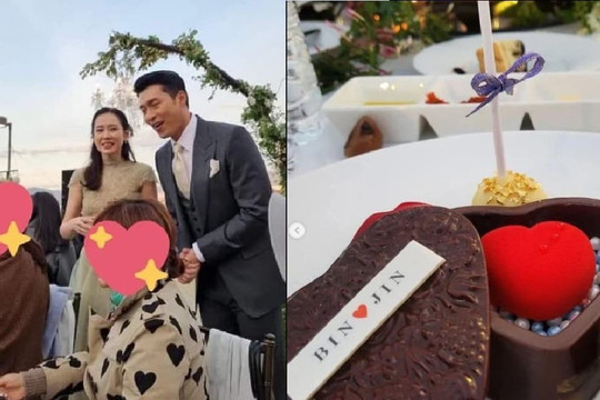 Khoảnh khắc Hyun Bin - Son Ye Jin dắt tay nhau tới từng bàn khách mời nói lời cảm ơn, ảnh món ăn tiệc đám cưới được hé lộ