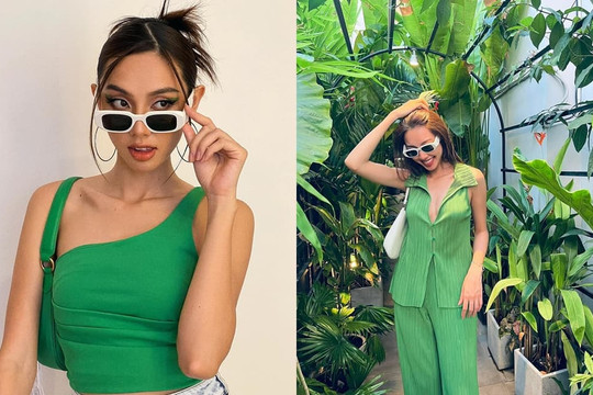 Hoa hậu Thùy Tiên khoe style đời thường siêu đỉnh: Diện nguyên cây xanh lá nổi bật, còn khéo léo phô phang vòng một cực hot