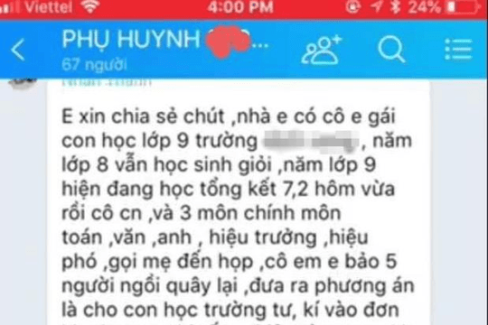 Xác minh thông tin học sinh điểm thấp bị yêu cầu chuyển trường hoặc không thi vào lớp 10