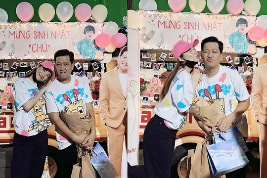 Xứng danh vợ danh hài, Nhã Phương chúc sinh nhật chồng cũng lầy lội không kém ai