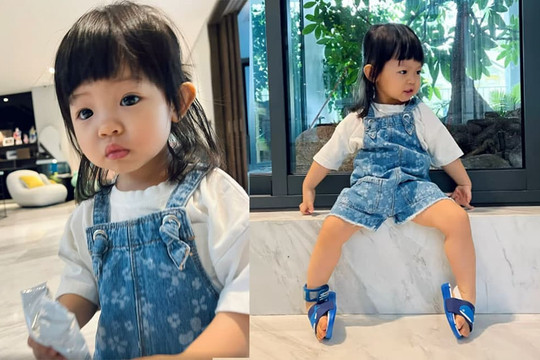 Muôn vàn biểu cảm đốn tim của con gái Cường Đô La: Hết cặm cụi ăn bánh lại tăng động làm trò cực hài hước