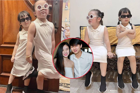 Bắt trend '6 ngày 6 đêm' vợ cũ Hoài Lâm khoe ảnh hai nhóc tì diện đồ đôi, con gái út càng lớn được nhận xét giống nam ca sĩ y đúc