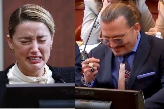 Tài tử Johnny Depp bật cười khi nghe vợ cũ Amber Heard vừa khai vừa khóc thổn thức trước tòa