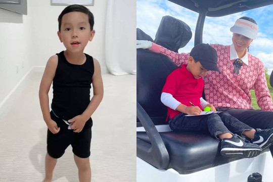 Sinh ra ở Mỹ, con trai hơn 3 tuổi nhà Phạm Hương đã được mẹ dạy nói tiếng Việt cực rành mạch
