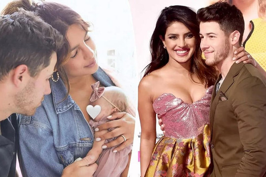 Cựu Hoa hậu Thế giới Priyanka Chopra và ông xã Nick Jonas khoe ảnh đầu tiên của con gái mới sinh