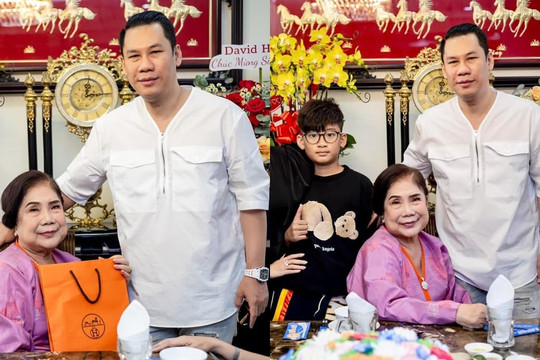 Chồng cũ Lệ Quyên hội ngộ gia đình trong ngày sinh nhật mẹ ruột, không quên dắt 'cậu cả' đi cùng