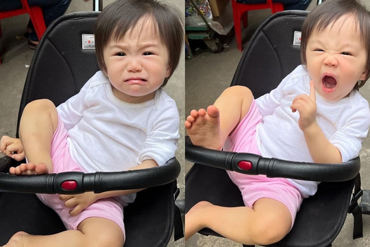 Con gái An Nguy bị mẹ 'dìm hàng' không thương tiếc: Dáng ngồi cực bá đạo, biểu cảm lại còn lầy lội cỡ này
