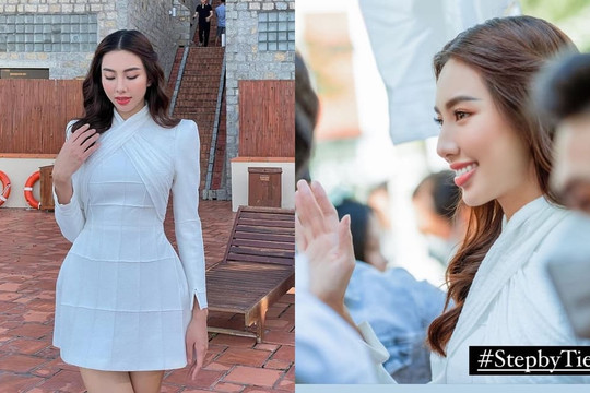 Thuỳ Tiên diện trang phục đơn giản khoe nhan sắc tươi tắn, chiếm trọn tình cảm của khán giả với thái độ vui vẻ và thân thiện