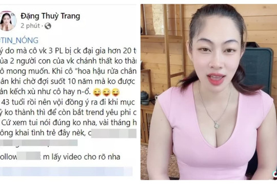 Chị gái Hoa hậu Đại dương Đặng Thu Thảo bóc phốt lí do Hoa hậu P.L ly hôn cực bẽ bàng: Liên quan đến tiền và phi công