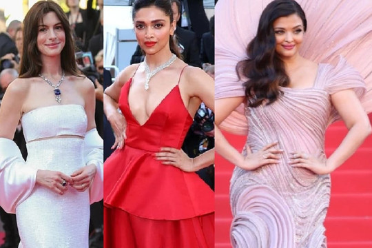 Thảm đỏ LHP Cannes 2021 ngày thứ 3: Anne Hathaway diễm lệ, 'Hoa hậu đẹp nhất mọi thời đại' Aishwarya Rai phát tướng