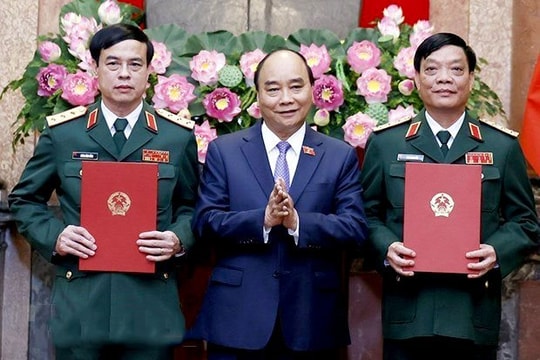 Chủ tịch nước thăng quân hàm lên Thượng tướng cho 2 tướng quân đội