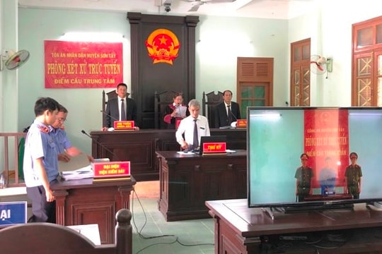TAND huyện Sơn Tây tổ chức phiên tòa xét xử trực tuyến