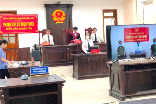 TAND TP Quảng Ngãi tổ chức thành công phiên tòa xét xử trực tuyến
