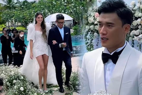 Bạn thân tiết lộ lý do bố mẹ vợ thủ thành Bùi Tiến Dũng vắng mặt trong đám cưới con gái