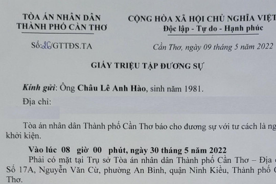 Sẽ giải quyết vụ kiện giữa một phóng viên  và Chánh Thanh tra Sở Thông tin và Truyền thông TP. Cần Thơ 
