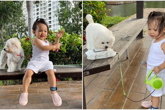 Con gái Cường Đô La được mẹ cột tóc siêu tinh nghịch, loạt khoảnh khắc chơi đùa đầy hồn nhiên liền gây sốt