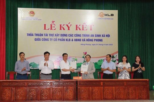Công ty KLB tài trợ 10 tỷ đồng xây dựng các công trình an sinh xã hội tại Hải Dương

