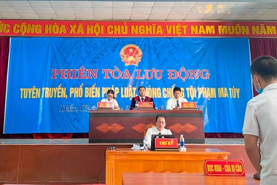 TAND huyện Diễn Châu thực hiện mục tiêu kép trong xét xử lưu động các vụ án ma túy