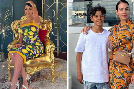 Bạn gái 'Lọ Lem' của Cristiano Ronaldo chơi toàn set đồ họa tiết sặc sỡ giá hàng tỷ đồng sau cú sốc mất con