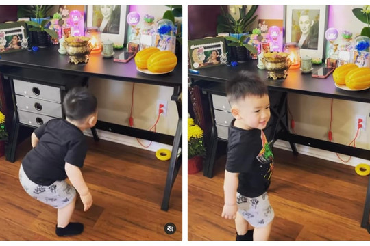 Cháu ngoại Phi Nhung lớn phổng phao và mũm mĩm, nhìn cách học lạy bà ngoại mà dân tình không khỏi xúc động