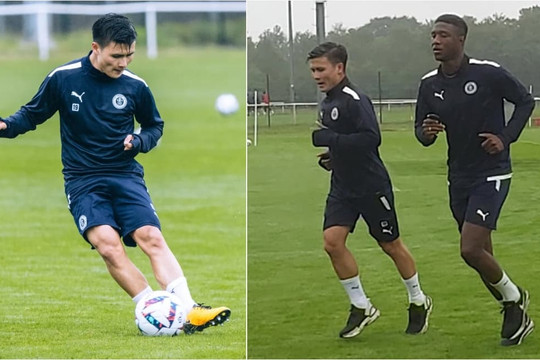 Hình ảnh đầu tiên của Quang Hải trên sân tập Pau FC, được huấn luyện viên so sánh với cựu tuyển thủ Pháp