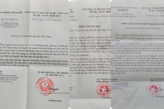 Tiền Giang: Văn phòng Chính phủ yêu cầu làm rõ việc thu hồi đất làm Dự án Khu dân cư dọc sông Tiền
