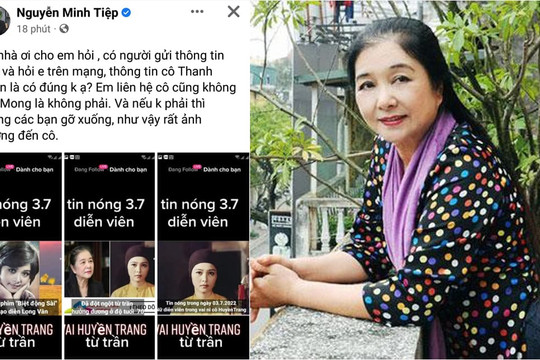 'Ni cô Huyền Trang' của 'Biệt động Sài Gòn' - NSƯT Thanh Loan bị đồn qua đời, diễn viên Minh Tiệp bức xúc lên tiếng