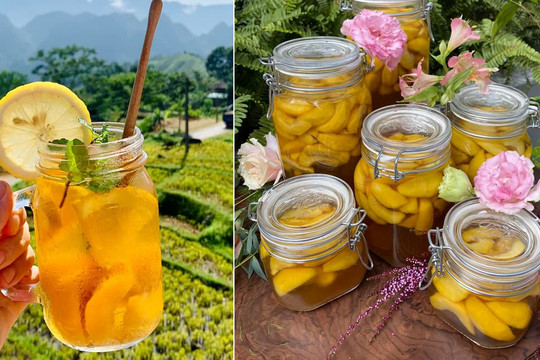 Đang mùa, thử làm đào ngâm giải khát, hương vị thơm ngon, thanh mát 'cuộn trào'