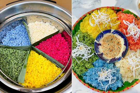 Nhà có giỗ, 'xắn tay' làm xôi ngũ sắc chỉ một lần đồ, thành quả đẹp mãn nhãn