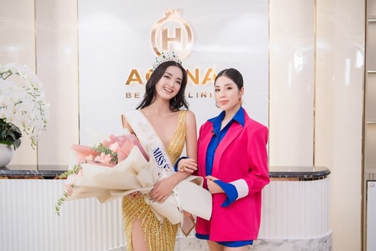 Tô Diệp Hà khoe sắc rạng rỡ bên cạnh Hoa hậu Siêu quốc gia 2013