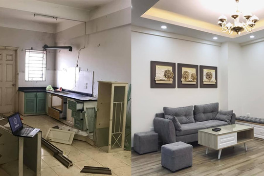 Chung cư ẩm mốc, xuống cấp và thiếu ánh sáng được cải tạo thành không gian sống tiện nghi với chi phí chưa đến 300 triệu đồng