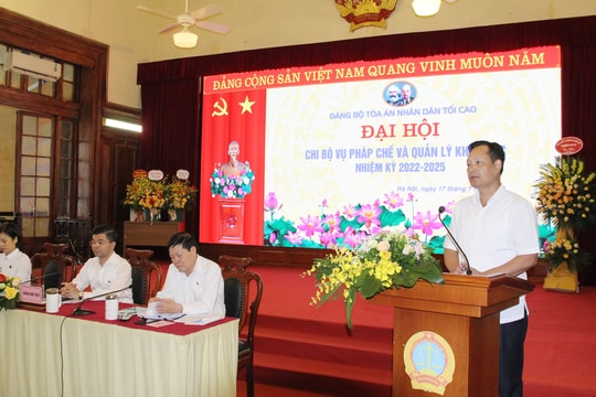 Đại hội Chi bộ Vụ Pháp chế và Quản lý khoa học TANDTC nhiệm kỳ 2022 – 2025