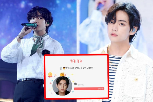 V (BTS) đứng đầu bảng xếp hạng “Thần tượng nam mà bạn muốn trao nhẫn và tỏ tình”